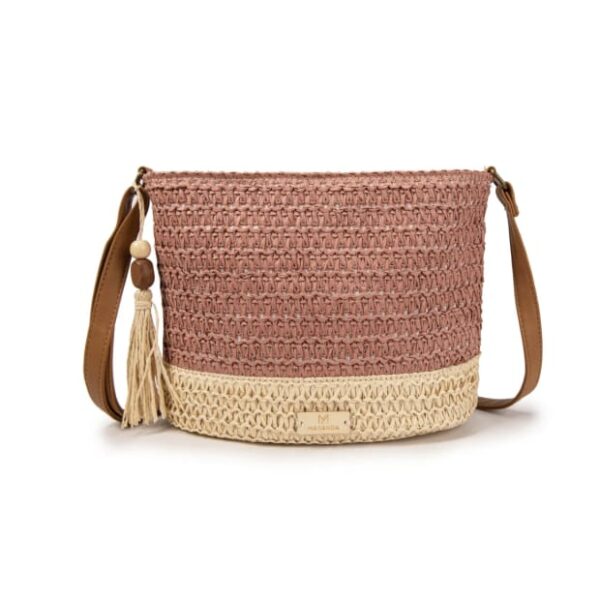 Bolso bandolera MAC&NOA de fibra natural vista frontal