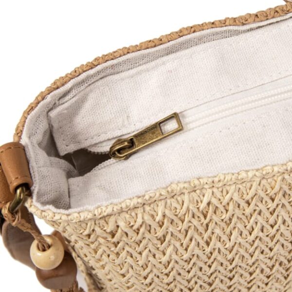 Detalle interior con cremallera del bolso MAC&NOA