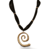 Collar ERYNA espiral dorada con cinta negra