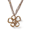 COLLAR ERYNA FLOR DORADA CON CINTA TEXTIL