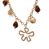 Collar ERYNA dorado con colgante de flor orgánica y piedras decorativas marrón
