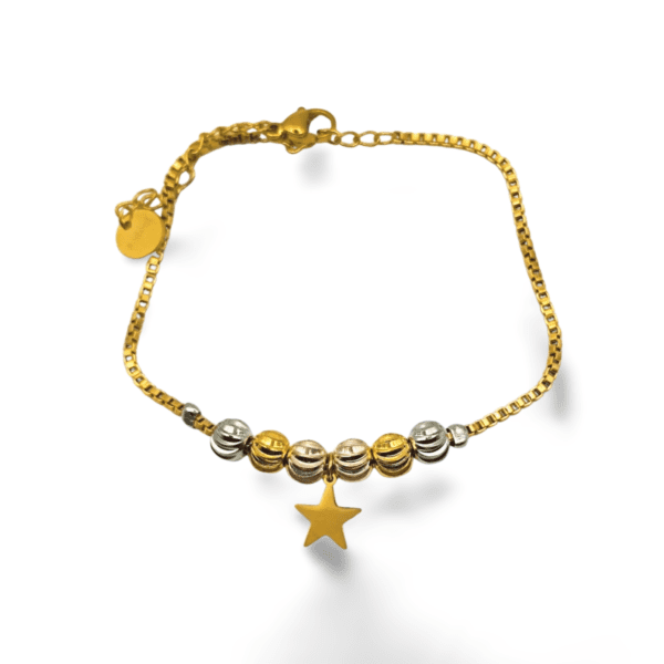 Pulsera ERYNA de acero inoxidable dorado con estrella