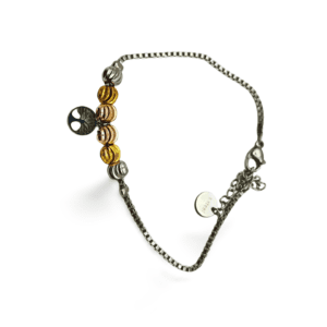 Pulsera de acero inoxidable con cadena ajustable y cierre de mosquetón