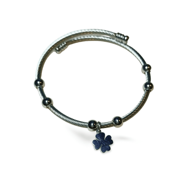 Pulsera ERYNA de acero inoxidable con colgante trébol