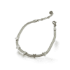 Pulsera plateada de acero inoxidable con estrellas lisas