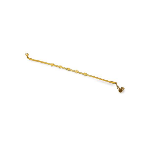 Pulsera de acero inoxidable dorada con estrellas lisas y cierre ajustable