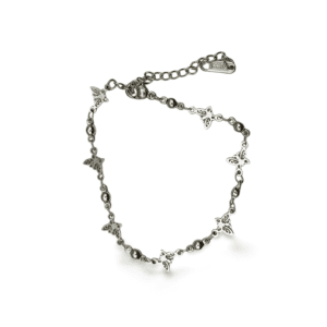 Pulsera de acero inoxidable plateado con mariposas caladas ERYNA