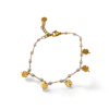 Pulsera ERYNA de acero dorado con cierre mosquetón y cadena extensible