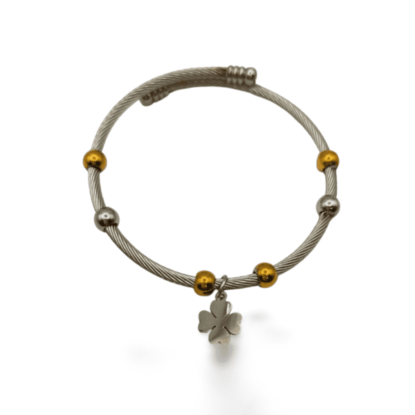Pulsera ERYNA de acero inoxidable con colgante trébol