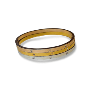 Conjunto ERYNA de 3 pulseras rígidas de acero inoxidable con circonitas