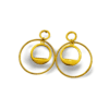 ERYNA PENDIENTES CIRCULARES GEOMÉTRICOS EN ACERO DORADO Pendientes ERYNA circulares geométricos en acero dorado