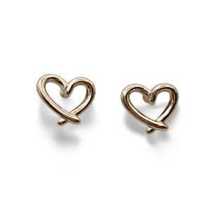 pendientes eryna de corazón en acero inoxidable color plata