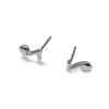 PENDIENTES ERYNA DE NOTA MUSICAL EN ACERO INOXIDABLE PLATA 1 vista lateral de pendientes de nota musical eryna