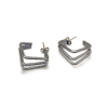 PENDIENTES ERYNA GEOMÉTRICOS DE ACERO INOXIDABLE PLATA 1 pendientes geométricos eryna en acero inoxidable plata