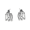 PENDIENTES ERYNA GEOMÉTRICOS DE ACERO INOXIDABLE PLATA 2 detalle de pendientes eryna geométricos de acero inoxidable plata