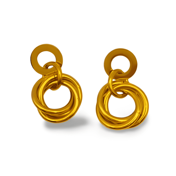 pendientes geométricos ERYNA dorados de acero inoxidable