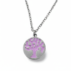 Collar árbol de la vida lila en acero inoxidable vista frontal
