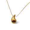 collar ERYNA acero inoxidable dorado con colgante en forma de gota
