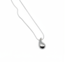 collar ERYNA acero inoxidable plateado con colgante en forma de gota