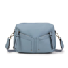Bandolera azul claro MAC&NOA efecto piel con doble bolsillo frontal