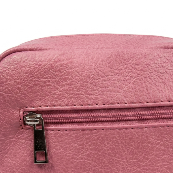 bolsillo trasero con cremallera bandolera rosa ERYNA efecto piel