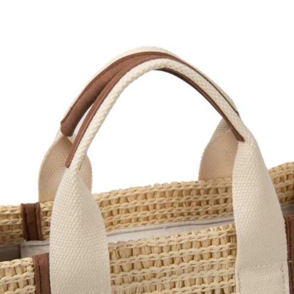 asas de mano reforzadas bolso rafia mac&noa beige y natural