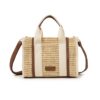 bolso rafia mac&noa color beige con asas y bandolera