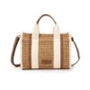 bolso rafia mac&noa color natural con asas y bandolera