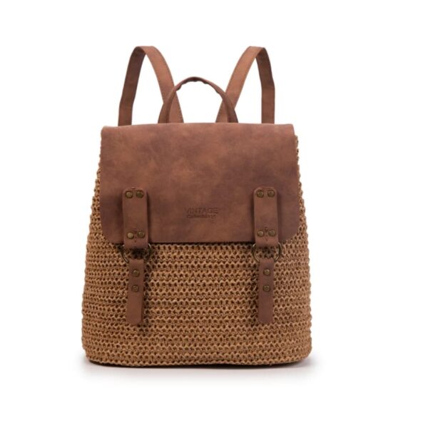 Mochila rafia MAC&NOA mujer vista frontal