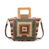 bolso rafia multicolor con asa de madera y bandolera mac&noa frontal