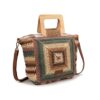 bolso rafia multicolor lateral con bandolera y asa de madera mac&noa