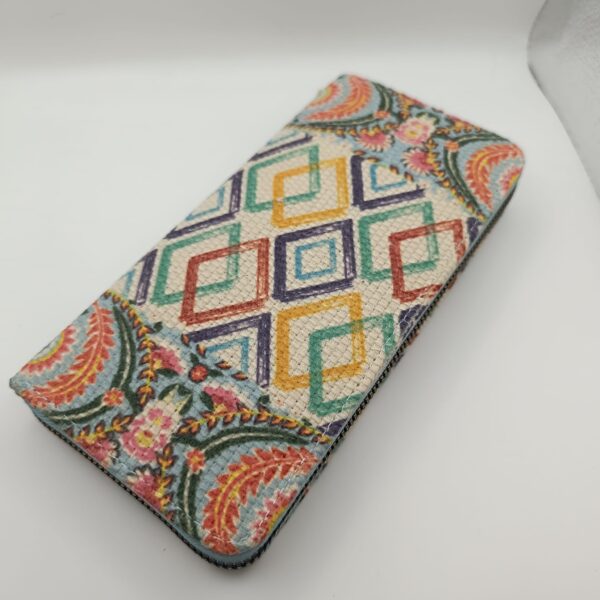 Cartera mujer estampada multicolor vista frontal