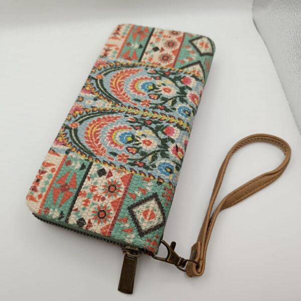 Cartera mujer estampada multicolor vista frontal