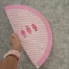 Abanico ERYNA rosa con diseño de peces