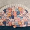 Abanico para mujer ERYNA con estampado de gatos multicolor