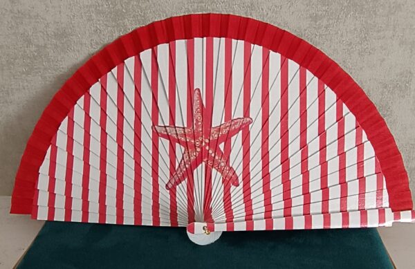 Abanico ERYNA rojo con estrella de mar