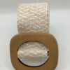Cinturon rafia mujer beige blanco detalle hebilla