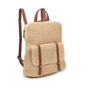 Mochila de rafia MAC&NOA vista lateral