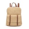 Mochila de rafia beige para mujer MAC&NOA vista frontal