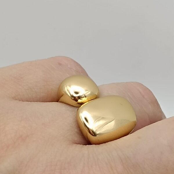anillo eryna moderno ajustable dorado y plateado