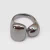 anillo eryna doble volumen plateado acero ajustable