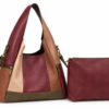 Bolso MAC&NOA MDX260343 - bolso y bolso interior Bolso hobo MAC&NOA MDX260343 en burdeos, beige y marrón junto a su bolso interior con cremallera
