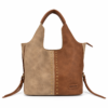 Bolso Shopper Bicolor con Tachuelas ERYNA - Kaki Bolso shopper bicolor ERYNA en kaki con tachuelas doradas, vista frontal