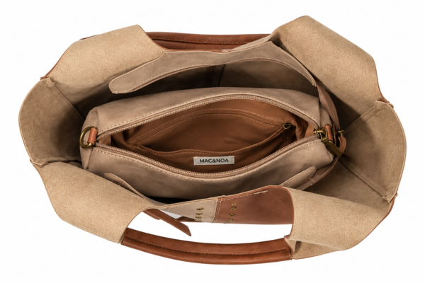 Interior Bolso Shopper ERYNA con Bolsito Organizador Vista interior del bolso shopper ERYNA con el bolsito organizador enganchado dentro