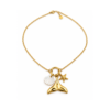 Collar Cola de Sirena de Acero Inoxidable Dorado - ERYNA Collar cola de sirena en acero inoxidable dorado con colgante de concha de nácar y estrella de mar