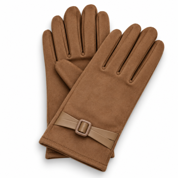 Guantes Mujer Talla Única con Hebilla Camel ERYNA Guantes de mujer talla única con hebilla color camel ERYNA