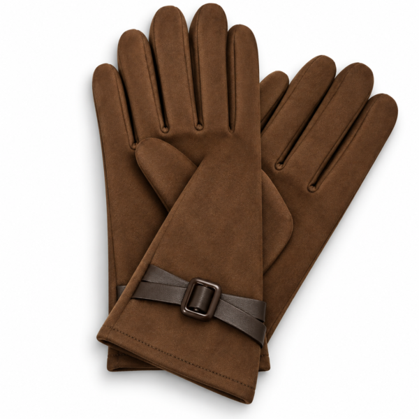 Guantes Mujer Talla Única con Hebilla Marrón Medio ERYNA Guantes de mujer talla única con hebilla en color marrón medio ERYNA