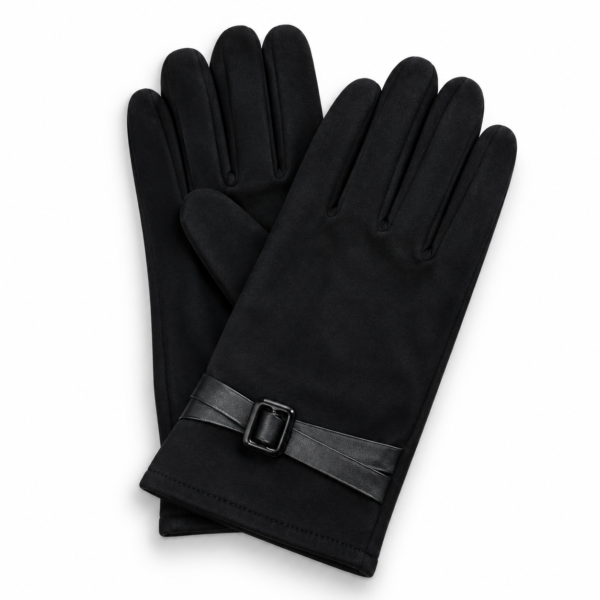 Guantes Mujer Talla Única con Hebilla Negros ERYNA Guantes de mujer talla única con hebilla en color negro ERYNA