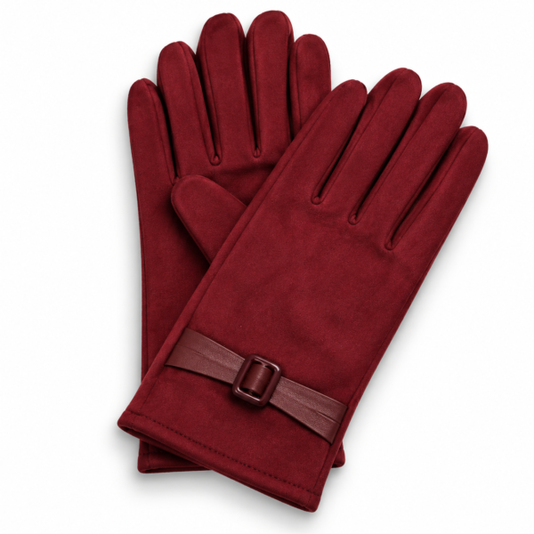 Guantes Mujer Talla Única con Hebilla Rojos ERYNA Guantes de mujer talla única con hebilla color camel ERYNA