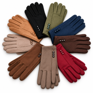 Guantes de mujer con botón de perla ERYNA disponibles en varios colores